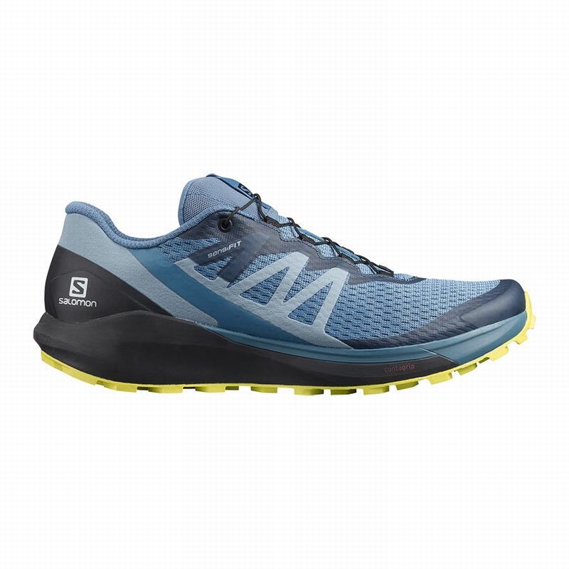 SALOMON UK SENSE RIDE 4 - Mens Trail Running Shoes Blue/Black,DWRB87645